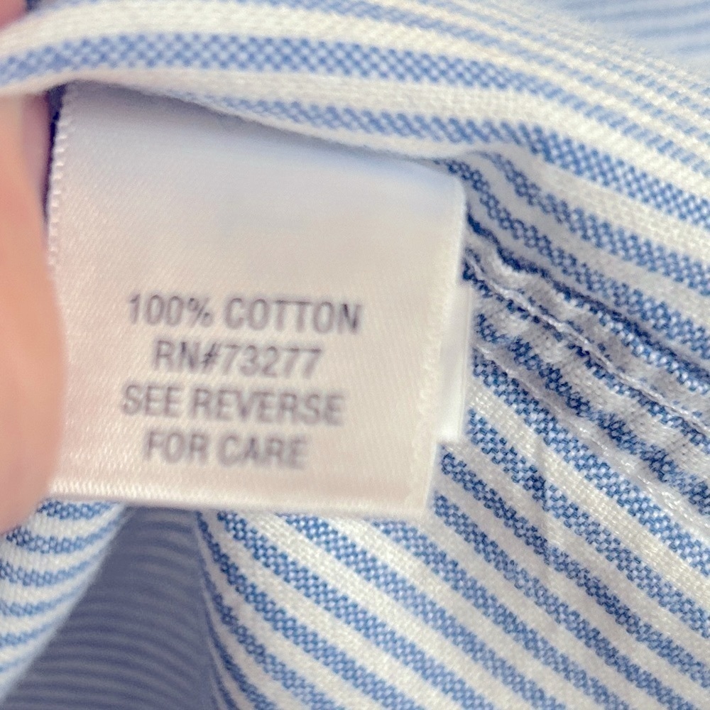 NWT Sonoma Oxford Blue and White  Button Down Long Sleeve Shirt XXL​​​​​​​​ - Picture 9 of 10
